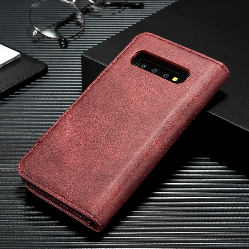 Для Galaxy S8 S9 S10 Plus E 5G Ретро съемный чехол-кошелек из натуральной кожи для samsung Note 10 9 8 A6 A7 A8 A9 Plus A40 A50