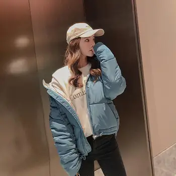 

Winter Jacket Women Parka Loose Warm Thicken Overcoat Female Padded Jacket Hooded Long Sleeve Winter Women Coat Outerwear Q1940