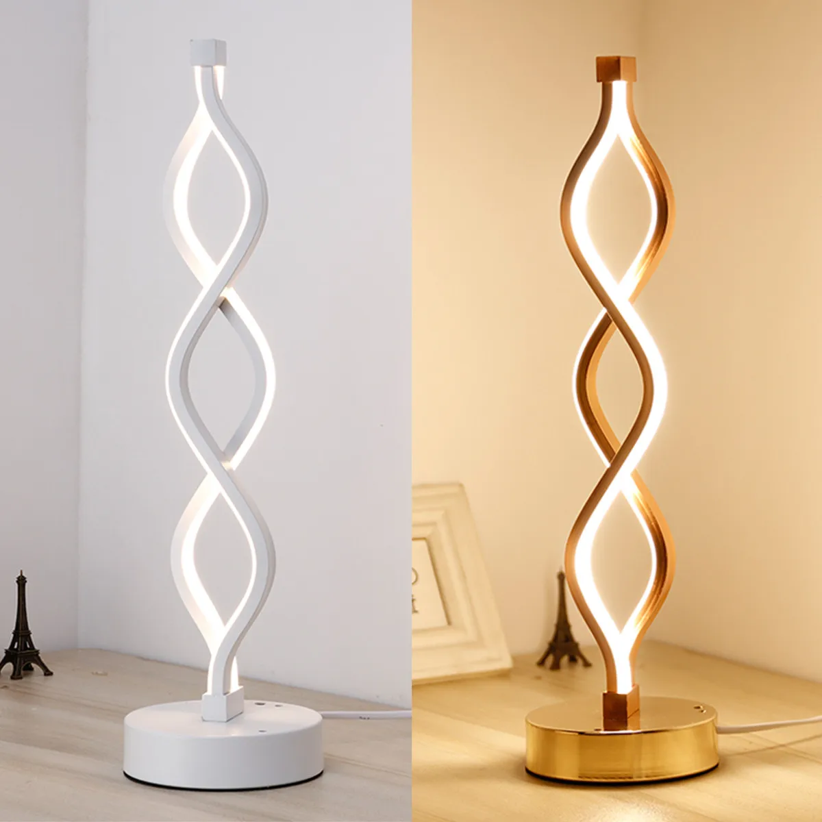 

Modern Gentle Design LED Desk Lamp Reading Table light US/UK Plug Decoration home Bedroom night light White /Warm light 85-240V