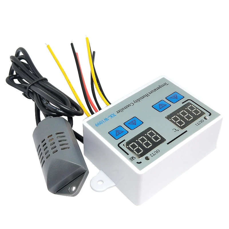 

XK-W1099 Dual Digital Thermostat Humidistat Egg Incubator Temperature Humidity Controller Regulator Thermometer Hygrometer 110V-