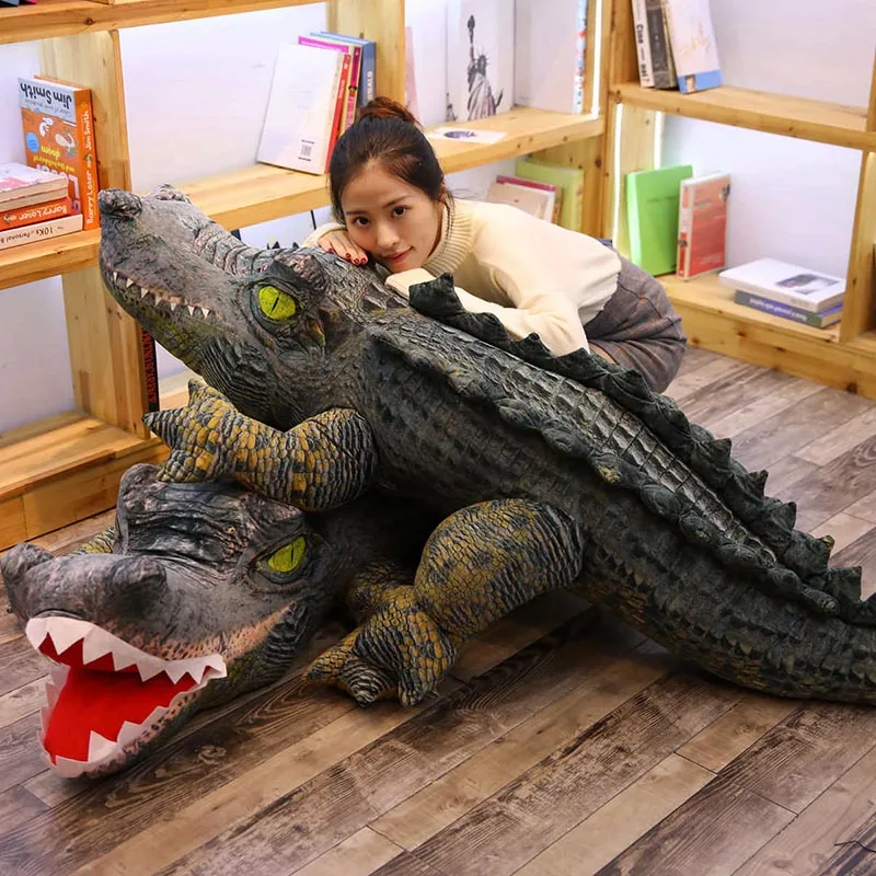 

real life plush crocodile toy stuffed simulation animal soft doll 2m big toy for children birthday gift for boy