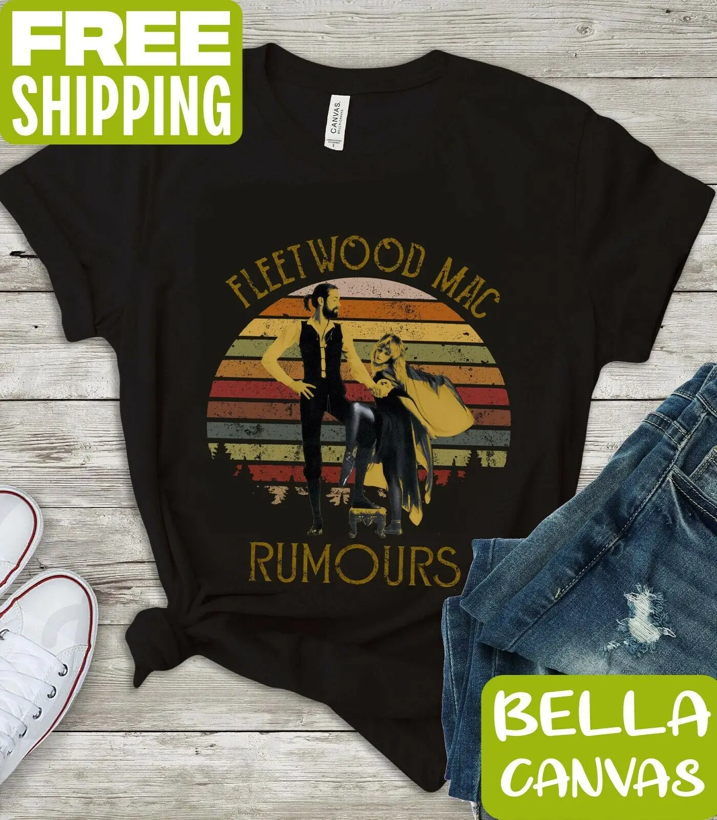 Бесплатная доставка футболка с надписью Nicks Fleetwood Mac Rumours Винтажная Футболка |