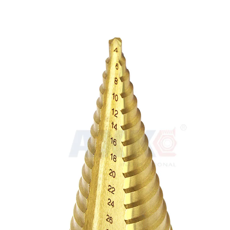  Hex Titanium Step Cone Drill Bit Hole Cutter 4-32MM HSS 4241 For Sheet Metal DT149