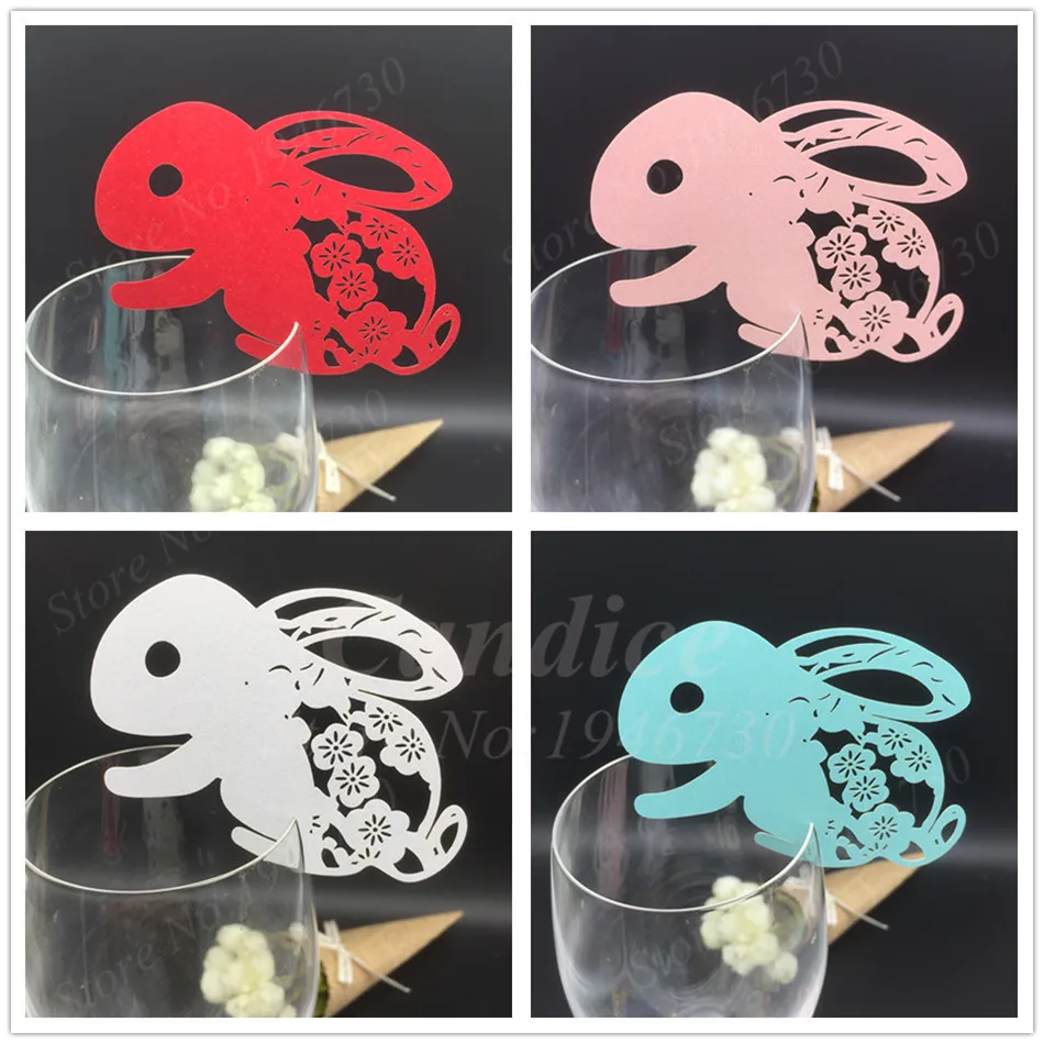 rabbit wine glass card