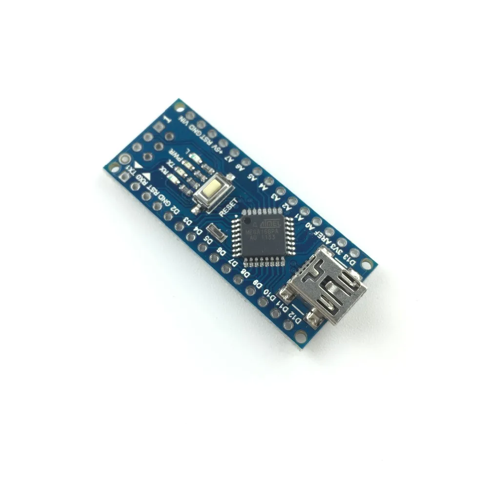 10 шт./лот Nano Atmega168 контроллер совместимый для arduino nano Atmega168P CH340 CH340G USB драйвер без кабеля тонкий электронный