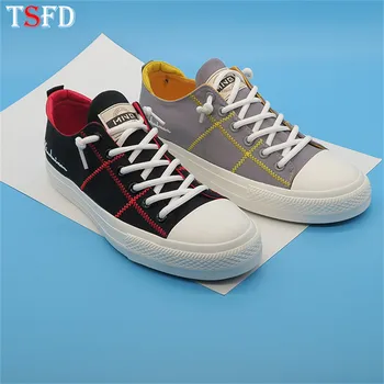 

Male Sneakers Round Toe Fashion Men Casual Shoes Black Men's Breathable Shoes Adult Size 39-44 Canvas Shoes Men Board Shoes S2