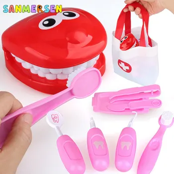 

9Pcs Pretend Play Doctor Set Toy Dentist Check Teeth Medical Kit Educational Role Play Simulation Learing For Children Kids Toys