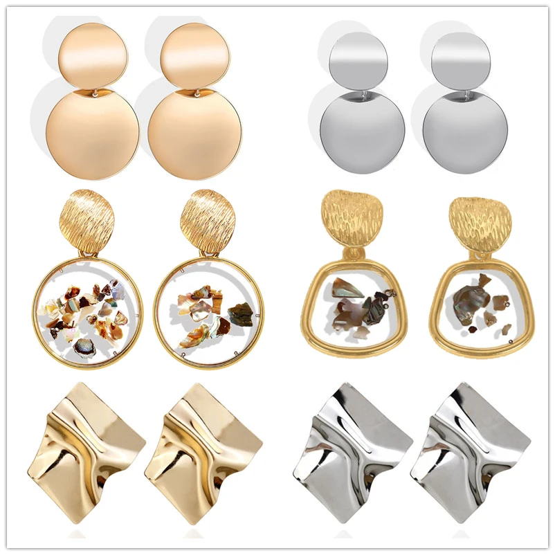 Big Drop Earrings for Women Geometric Statement Earrings female Fashion Modern Jewelry hanging kolczyki oorbellen