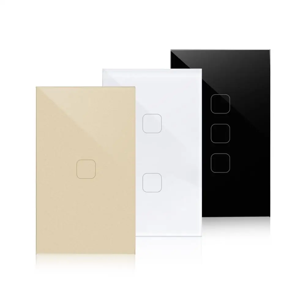 

EU/US Standard Touch Switch Crystal Glass Panel 1/2/3 Gang Light Wall Touch Screen Lamp Interruptor 110V/220V LED Light Switch