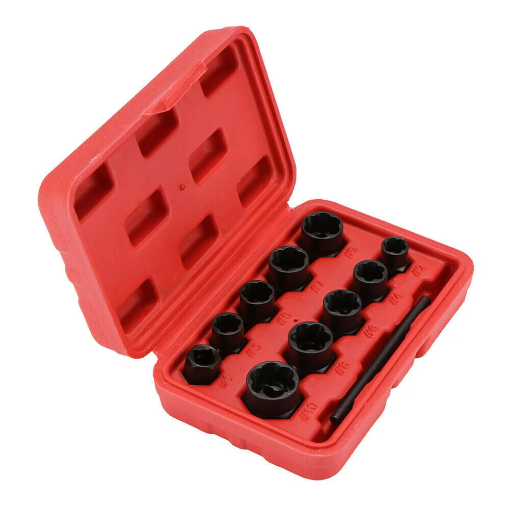 

Damaged Lug Nut Bolts Removal Set Screw Extractor Tool Twists Socket Kit Lock Remover BJStore