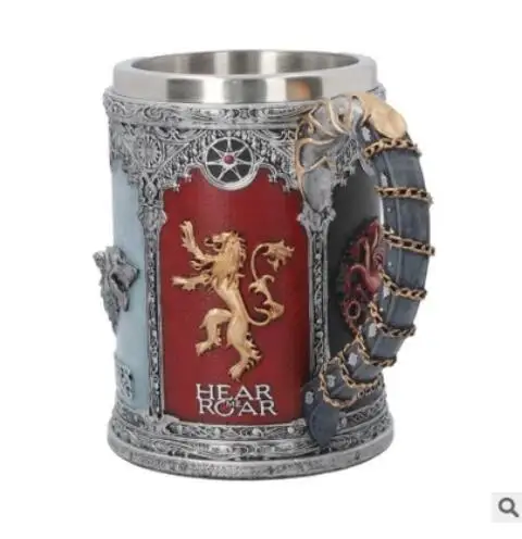 

Free Bracelet Game of Thrones Mug House Stark The Seven Kingdoms Stainless Steel 3D Coffee Mug Drinkware Cup Christmas Gifts