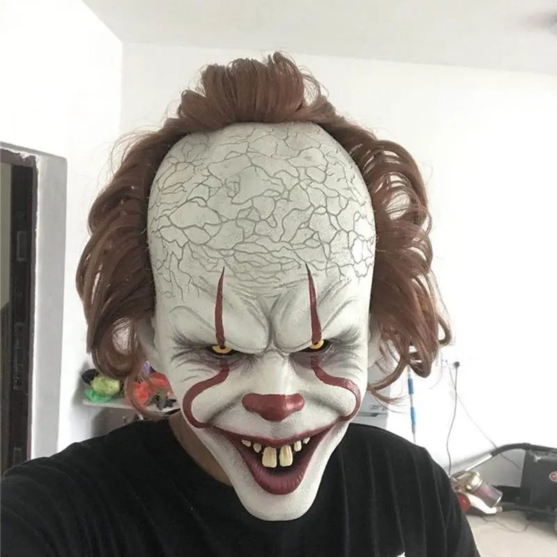 

Halloween Masks Stephen King's It Mask Pennywise Horror Clown Joker Mask Halloween Cosplay Costume Props Party Supplies #