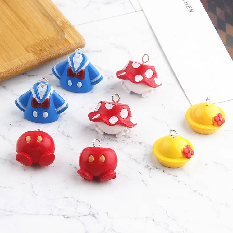 2 шт. Kawaii Милая Мини-одежда шляпа Подвески плоские пластмассовые Подвески Подвеска для ожерелья и сережек подвески для творческие, декоративные, для рукоделия