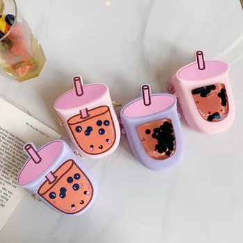 

Pearl Milk Tea New Kids Bags Cute Cartoon Shoulder Bags Waterproof Soft Silicone Bags Baby Girl Kindergarten Primary Handbags