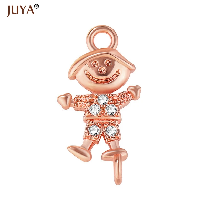 Copper Zircon Lovely Baby Kids Kawaii Boys Girls Mama Connectors Foot Pendant Pacifier Charm For Jewelry Making DIY Gift For Mom - Цвет: rose gold