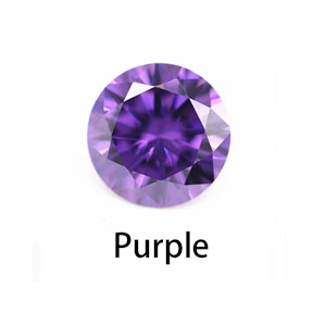 1.0~10.0mm AAAAA Various Color Loose Cubic Zirconia Stone Round Brilliant Cut CZ Stone Synthetic Gems For Jewelry Free Shipping Purple