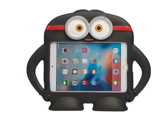 Для IPad Mini 5 силиконовый мультяшный EVA противоударный детский безопасный Чехол-подставка для IPad Mini 1 2 3 Mini 4 чехол для планшета+ ручка - Цвет: Черный