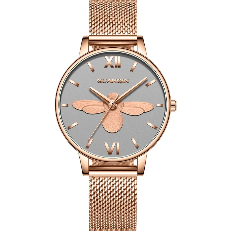 

Watch Women GUANQIN GS19152 Bee Shape Rose Gold Women Watch 2019 Dress Ladies Watch Quartz Wrist Watches Relogio Feminino