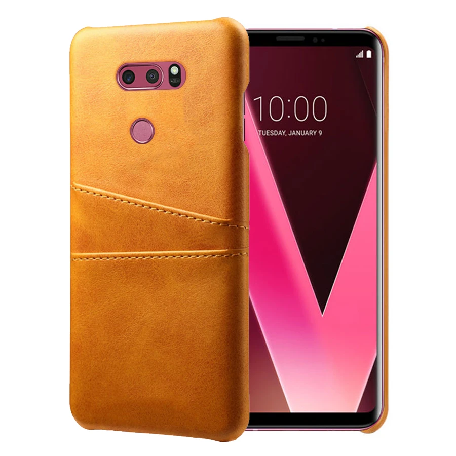 Кожаные держатели для телефонов SCK для телефонов LG V10 V20 V30 V40 ThinQ чехол для телефона - Цвет: Оранжевый