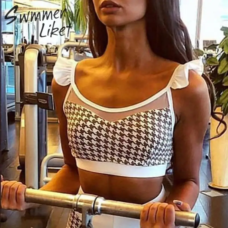 Сексуальный бикини с оборками прозрачный Bandeau бразильский купальник женский Высокая талия Купальник женский пуш-ап винтажный бикини Новинка