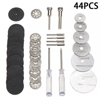 

44Pcs Carpentry Tool HSS Circular Saw Blade Rotary Tool Woodworking Cutting Wheel Discs Set Electric Grinder Blade with Mandrels