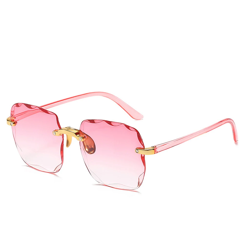 big frame sunglasses Vintage Rimless Square Sunglasses Women Luxury Fashion Oversized Sun Glasses Female Retro Pink Black Gradient Mirror Oculos designer sunglasses Sunglasses