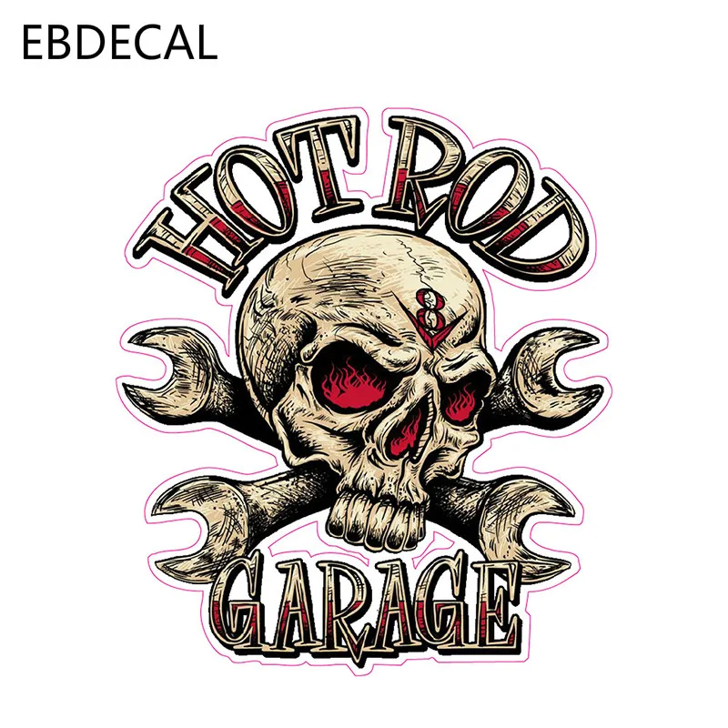 Ebdeckle Hotrod Garage Skull Забавный для Авто/бампер/окно/наклейка на стену наклейки DIY Декор CT6236