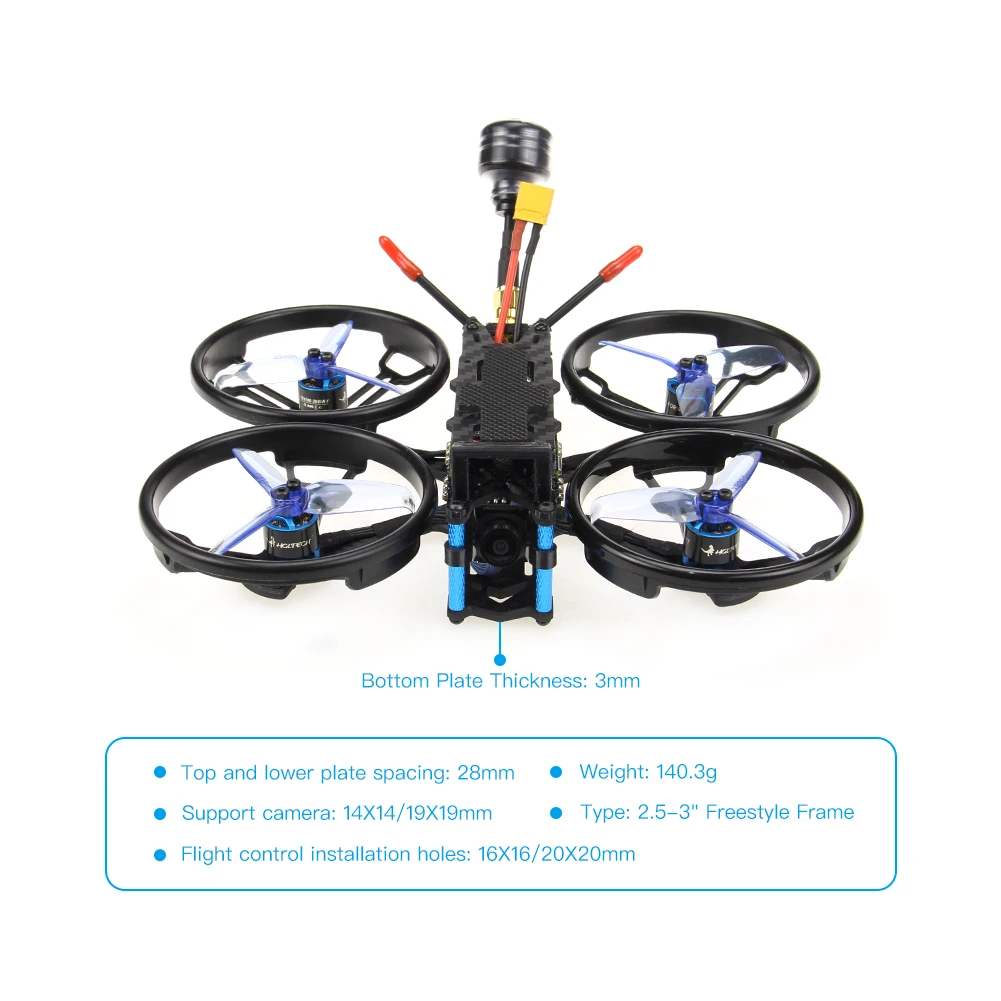 HGLRC Sector132 1080P 3-4S FPV Дрон BNF FD1106 132 мм FPV рама для фристайла с F4 Zeus AIO FC для FPV RC Дрон