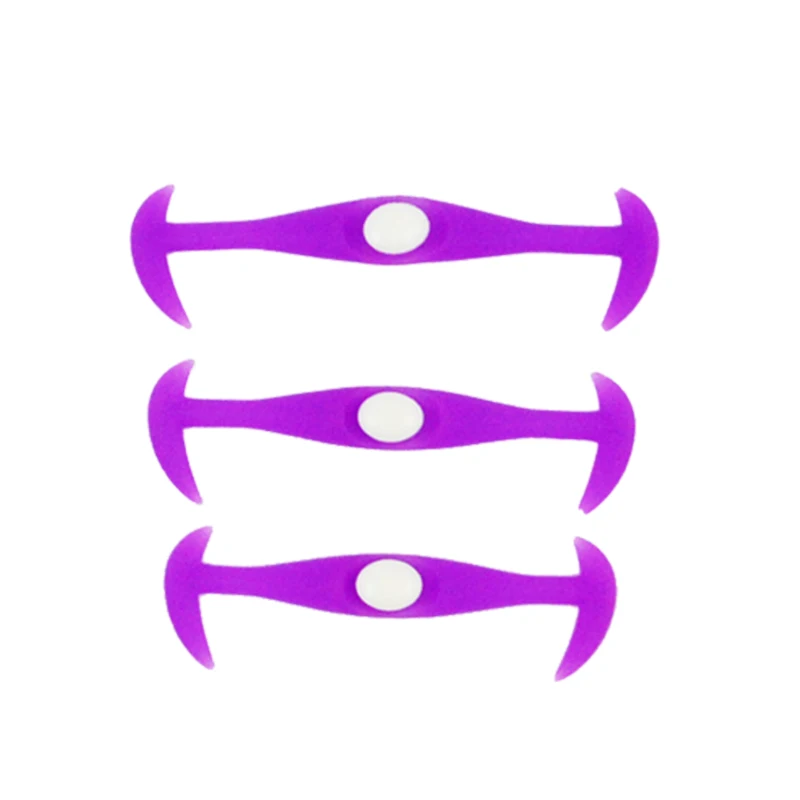 Purple SENTCHARM, 12 шт./лот, без шнуровки, силиконовый шнурок, унисекс, шнурки для мужчин и женщин, креативный, без шнуровки - Цвет: Purple