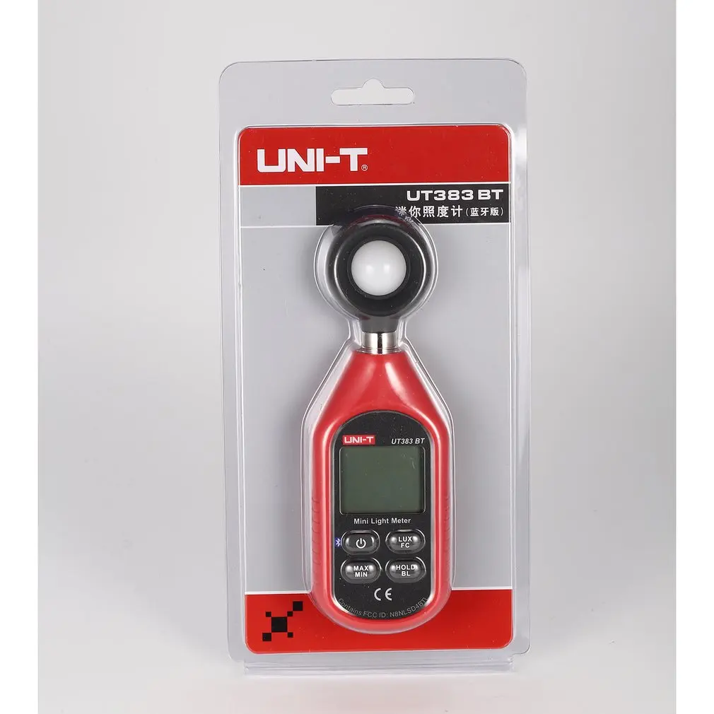 UNI-T UT383BT Bluetooth, Мини Цифровой Люксметр, ЖК-светильник, измеритель яркости, тестер, ручной люминометр, фотометр 0-199900Lux