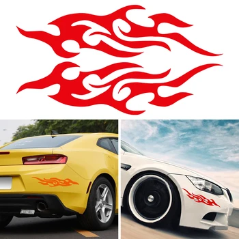 

2pcs/Set Universal Car Sticker Styling Engine Hood Motorcycle Decal Decor Mural Vinyl Covers Auto Flame Fire Sticker Car-styling