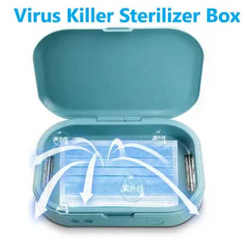

5V Double UV Phone Sterilizer Box Jewelry Phones Cleaner Personal Sanitizer Disinfection Box with Aromatherapy Esterilizador