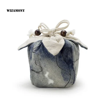 

WIZAMONY 1PCS Promotion Varied Colors Tea Bag For Tea Bowl Cup Chinese Tea Ceremony Cloth Cotton Portable Bag for Travel