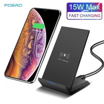 

FDGAO 15W Quick Qi Wireless Charger For iPhone 11 Pro XS Max XR X 8 Plus Wireless Fast Charging Stand For Samsung S10 S9 Note 10