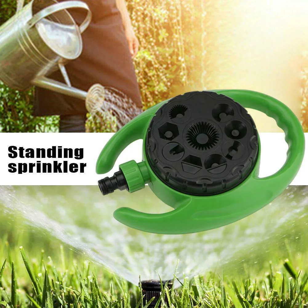 

Backyard Garden Dial Sprinkler Automatic 360 Rotating Watering Irrigation System 9Pattern Turret Spray Stationary Sprinkler Head