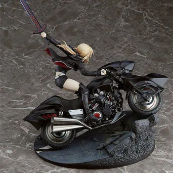 

25cm Fate Avenger Ruler Alter Saber Girl Anime Figure Black Saber Riding a Motorcycle Action Figure Collection Children Toy Gift