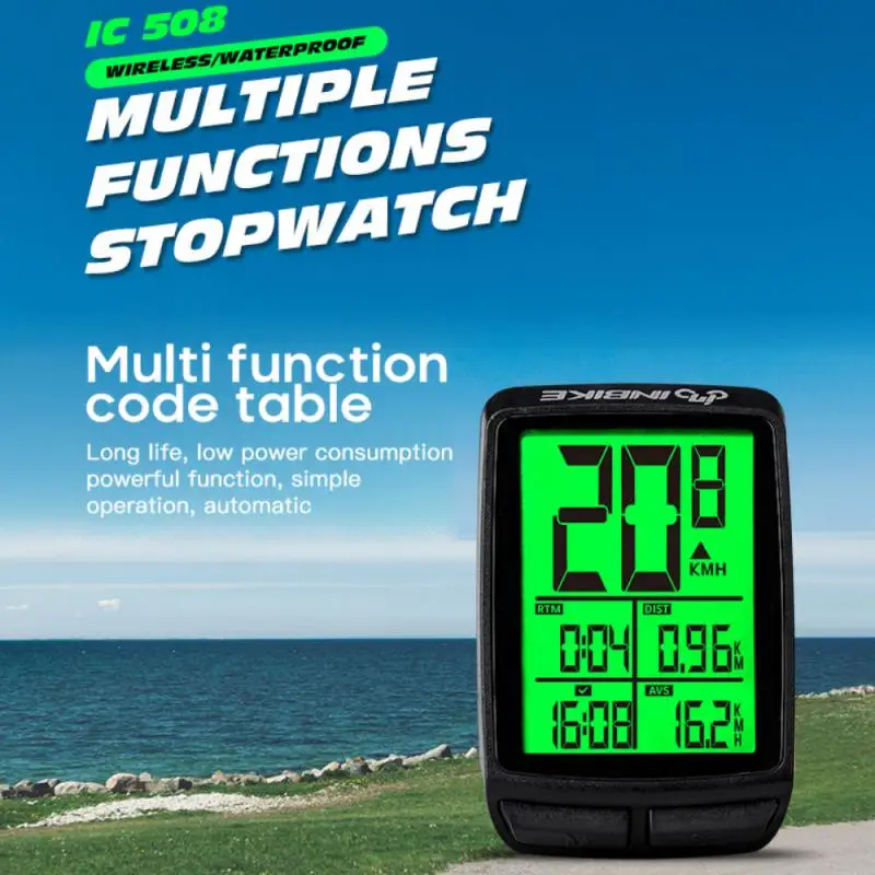 Waterproof Bicycle Computer Wireless MTB Bicycle Speedometer Stopwatch Cycling LED Digital Rate Counter Bike Accessories INBIKE