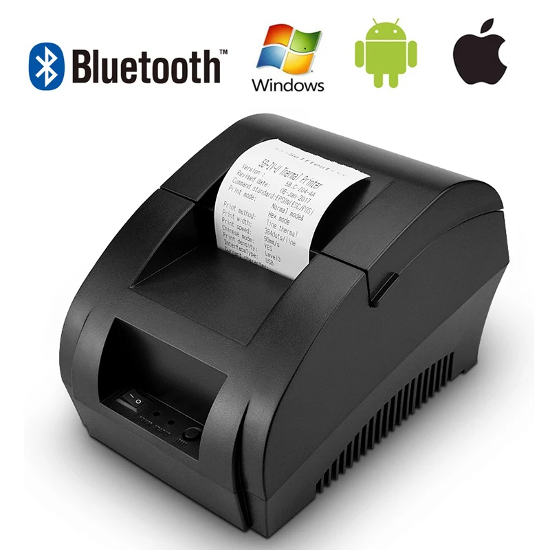 58 мм Мини Bluetooth POS термопринтер для чеков билетов Inkless Принтер 90 мм/секция ESC/POS USB