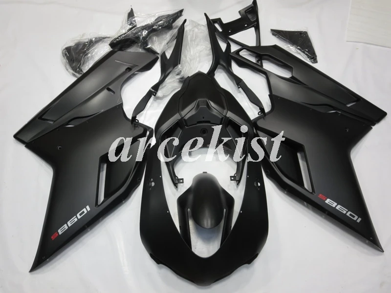 ABS полный обтекатель комплект подходит для DUCATI 848 evo 1098 1198 1098S 2007 2008 2009 2010 2011 2012 набор черный