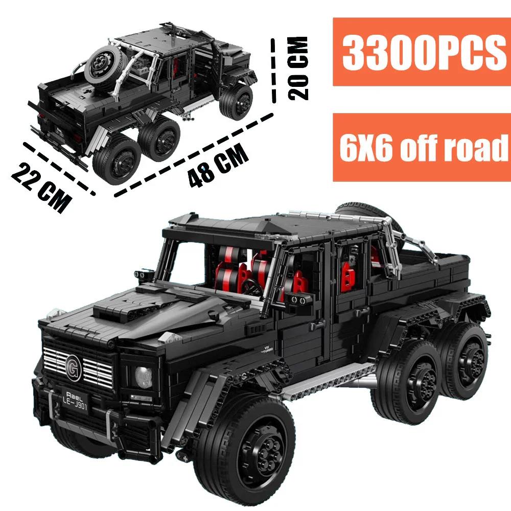 Новая серия MOC Technic 1:8 G63 AMG 6x6 внедорожный автомобиль внедорожник строительные блоки кирпичи развивающие игрушки подарки для мальчиков Дети