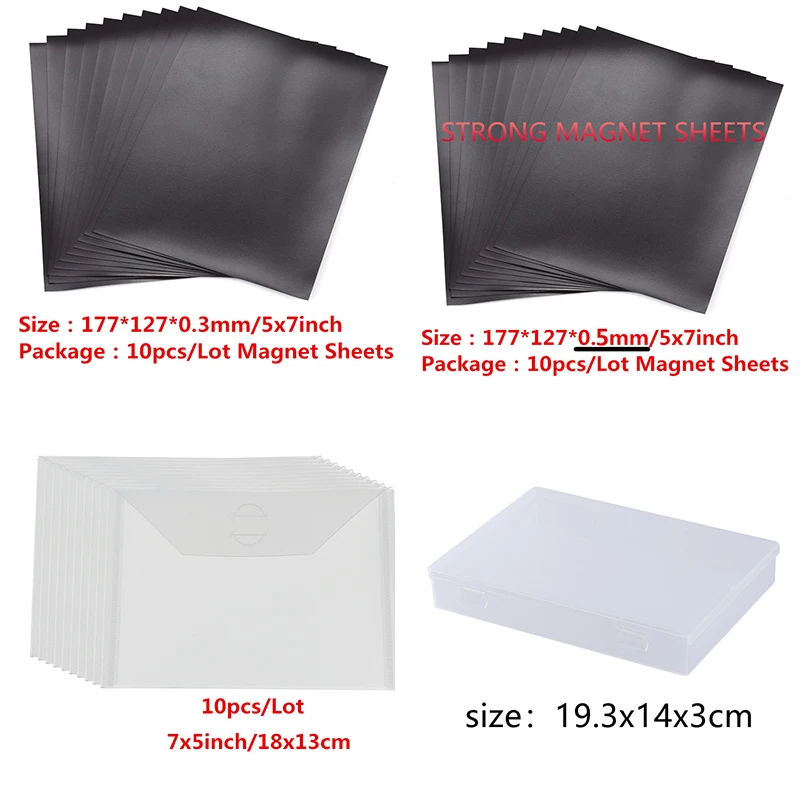 Multiple Rubber Soft Magnetic Sheet Storage Box/Bag For DIY Scrapbooking Album Embossing Paper Cards storage bag storage box plastic storage box storage container organ bag