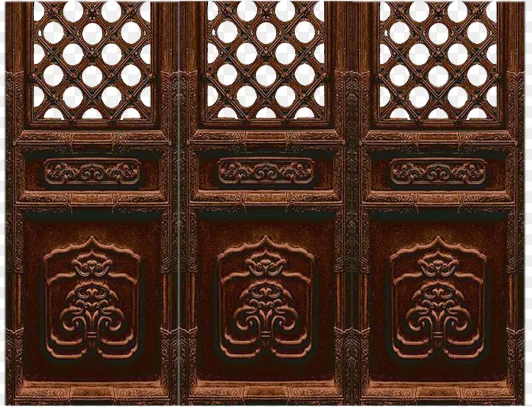 木染色铁材门 古典典雅格栅门png图片素材免费下载 图片编号 Png素材网
