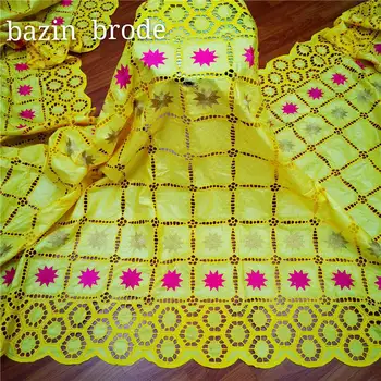 

hot selling african bazin riche fabrics 2020 high quality lace cotton dry basin riche brode embroidery guinea brocade ! LY70632