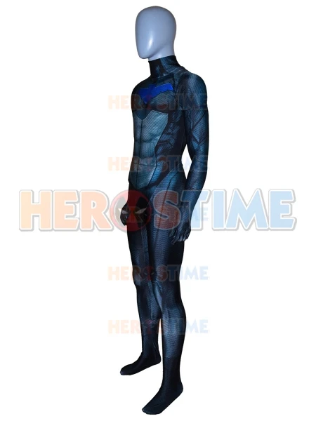 Высокое качество костюм Nightwing спандекс индивидуальный заказ 3D принт YJ Nightwing Дик Грейсон Zentai комбинезон