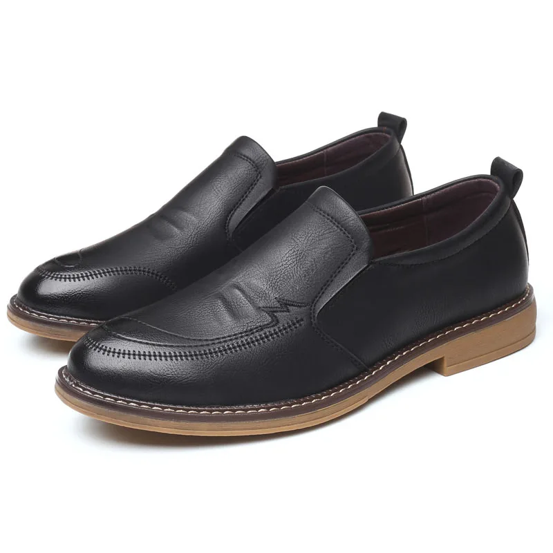 Misalwa Handmade Microfiber Leather Men Business Shoes Solid Color New Fashion Formal Work Shoes Breathable Oxfords Footwear - Цвет: Black