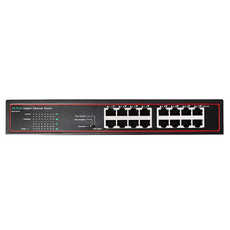 Лидер продаж-Gigabit Ethernet сетевой коммутатор Gigabit 10/100/1000 Мбит/с 16-Порты и разъёмы половина или полный дуплекс гигабитный сетевой коммутатор штепсельная вилка стандарта США