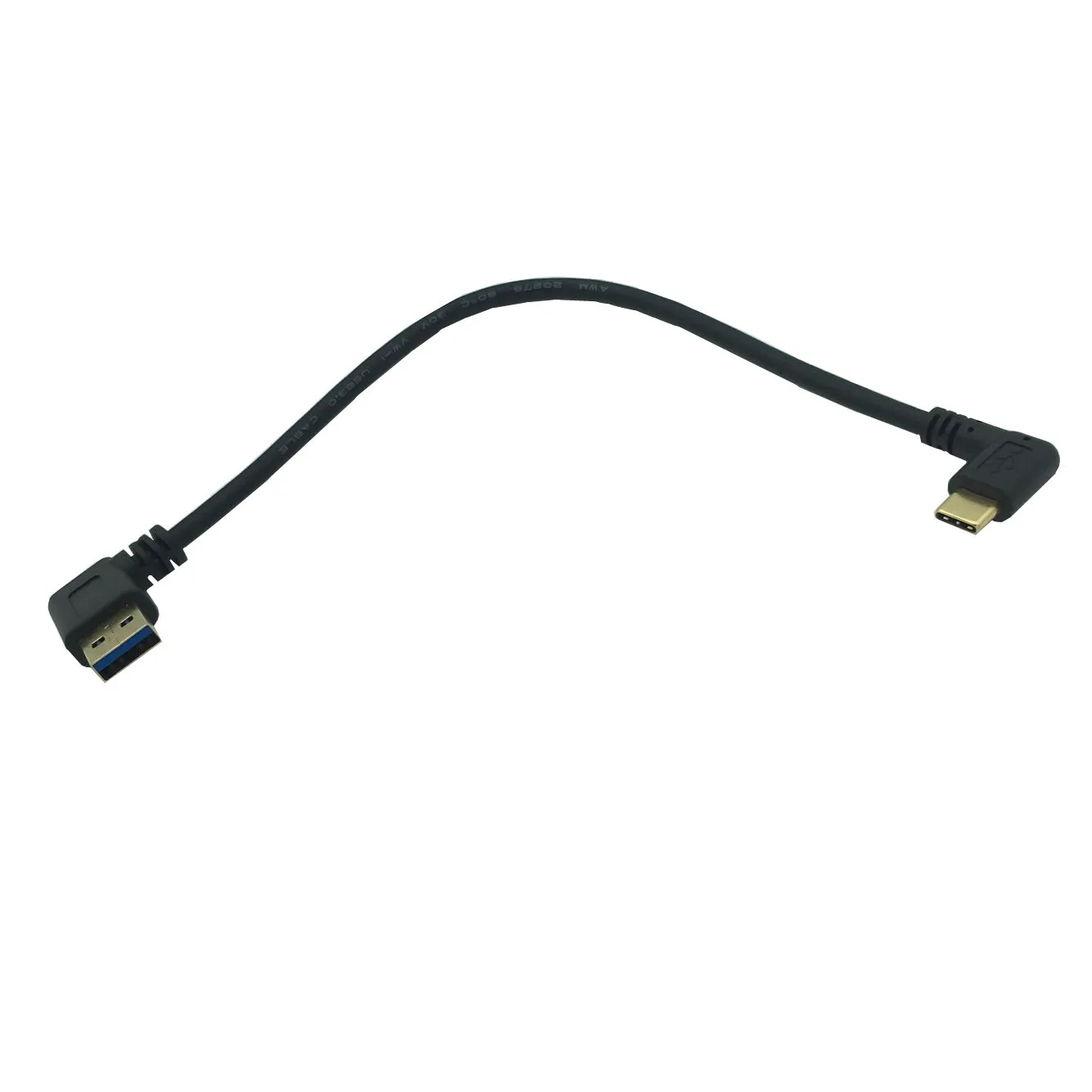 Левый и правый угловой 90 градусов позолоченный USB3.1 type-c USB мужчина к USB maleright DataCharge соединительный кабель 25 см для планшетного телефона