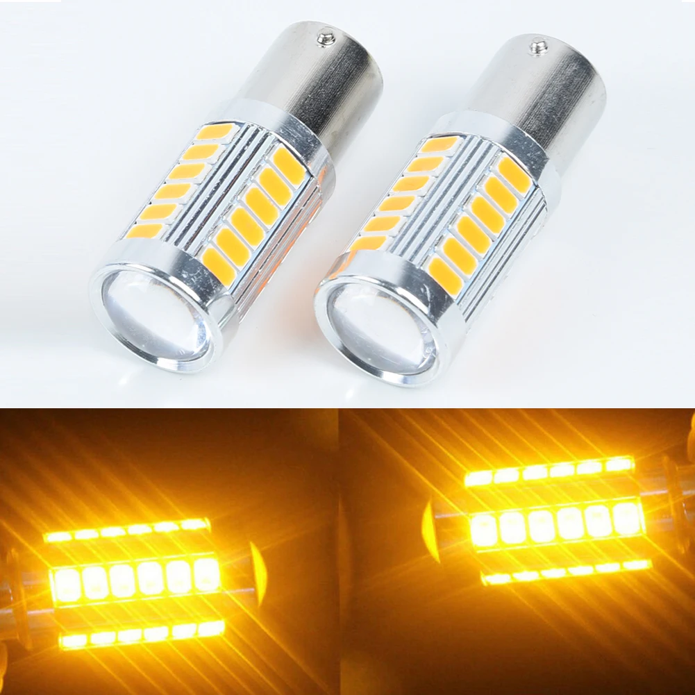 2 шт. 1156 BAU15S PY21W 12В 24В автомобиль 33SMD светодиодные дневные ходовые огни DRL обратная