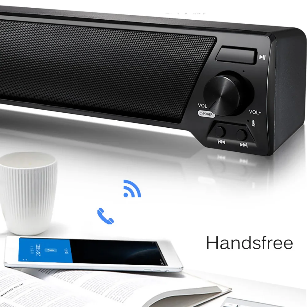 

LP09 Bluetooth Soundbar Wireless High-Fidelity Loudspeakers 3D Stereo Subwoofer Long TV Home Theater Rotating Switcher Sound Box
