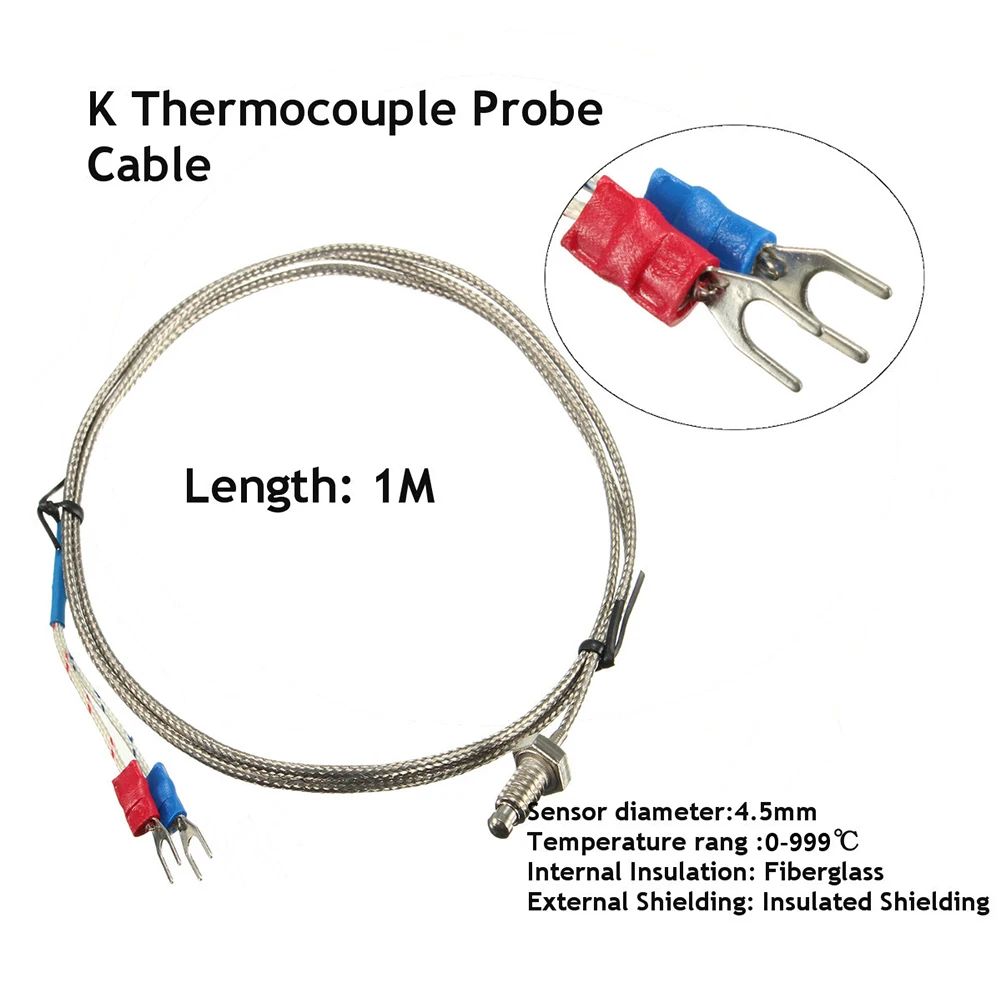Цифровой 220V PID REX-C100 регулятор температуры макс. 40A реле SSR K датчик типа зонда
